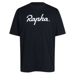 RAPHA MEN'S COTTON T-SHIRT LARGE LOGO BLACK