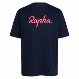 RAPHA MEN'S COTTON T-SHIRT LARGE LOGO NAVY